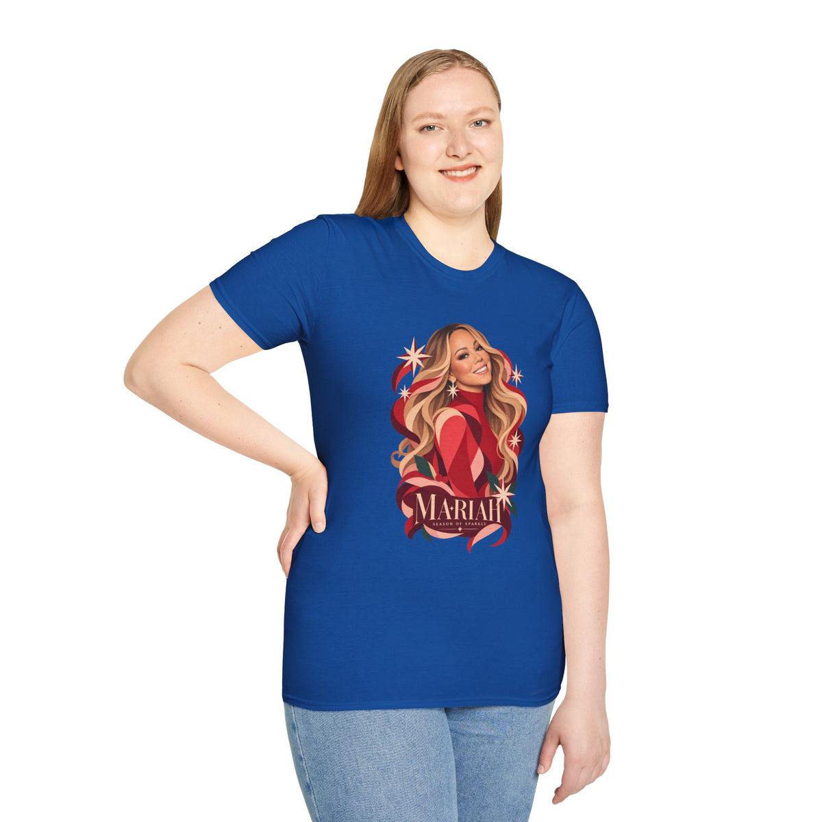 Mariah Carey | Holiday Diva Graphic Tee | Retro Red Star Portrait
