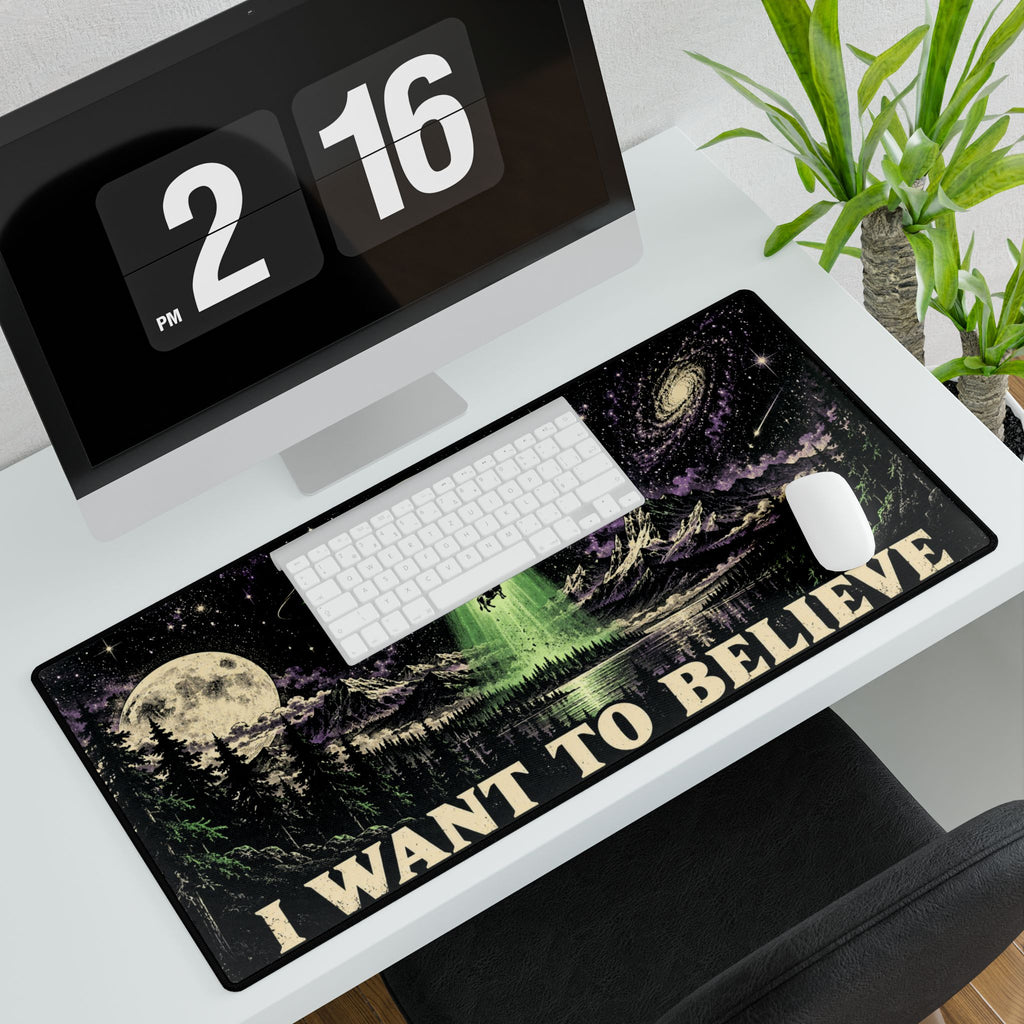 I Want to Believe UFO | Alien Abduction Gaming/Work Desk Pad