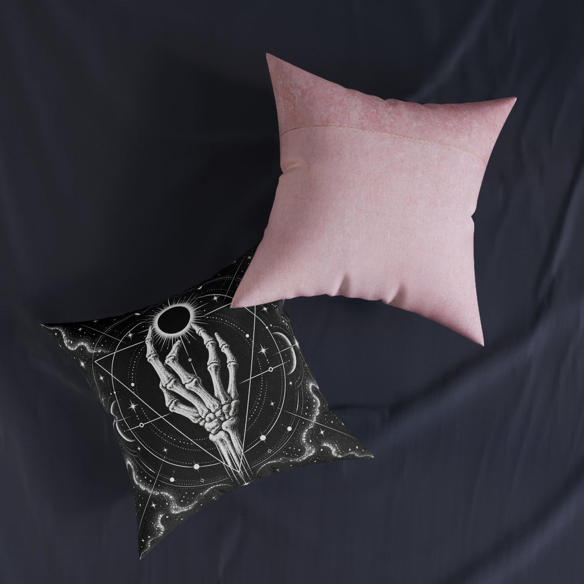 Skeleton Hand Gothic Eclipse Cushion | Decorative Sofa Pillow