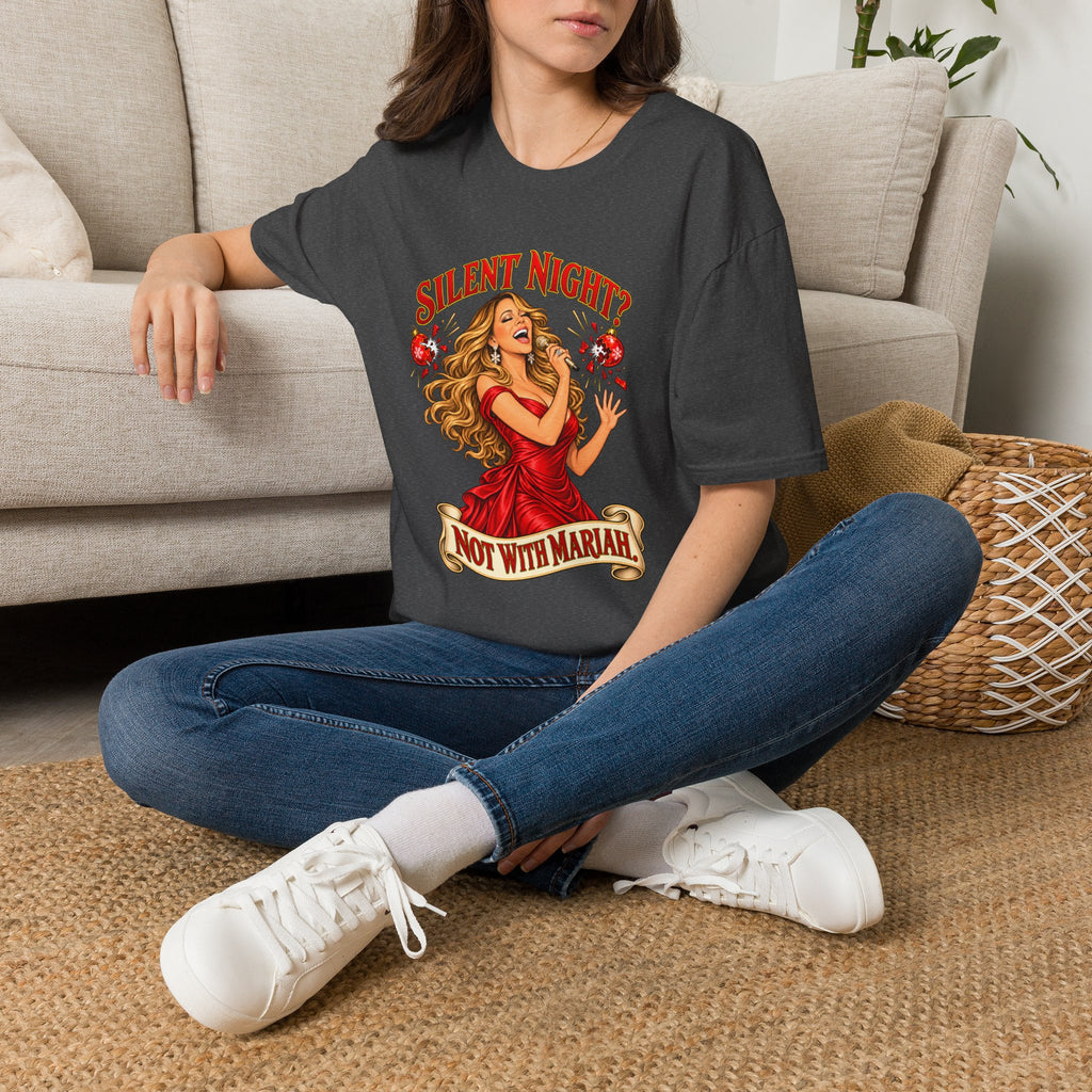 Mariah Carey Christmas T-Shirt | Silent Night? Not With Mariah Retro Holiday Tee