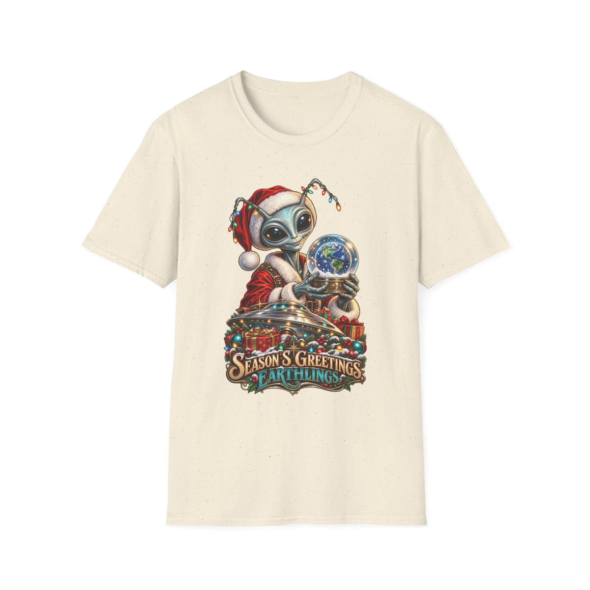 Christmas Alien T-Shirt | Season’s Greetings Earthlings Holiday Tee