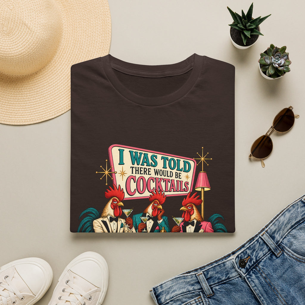 I Was Told There Would Be Cocktails T-Shirt | Retro Flamingo Bar Cocktail Tee
