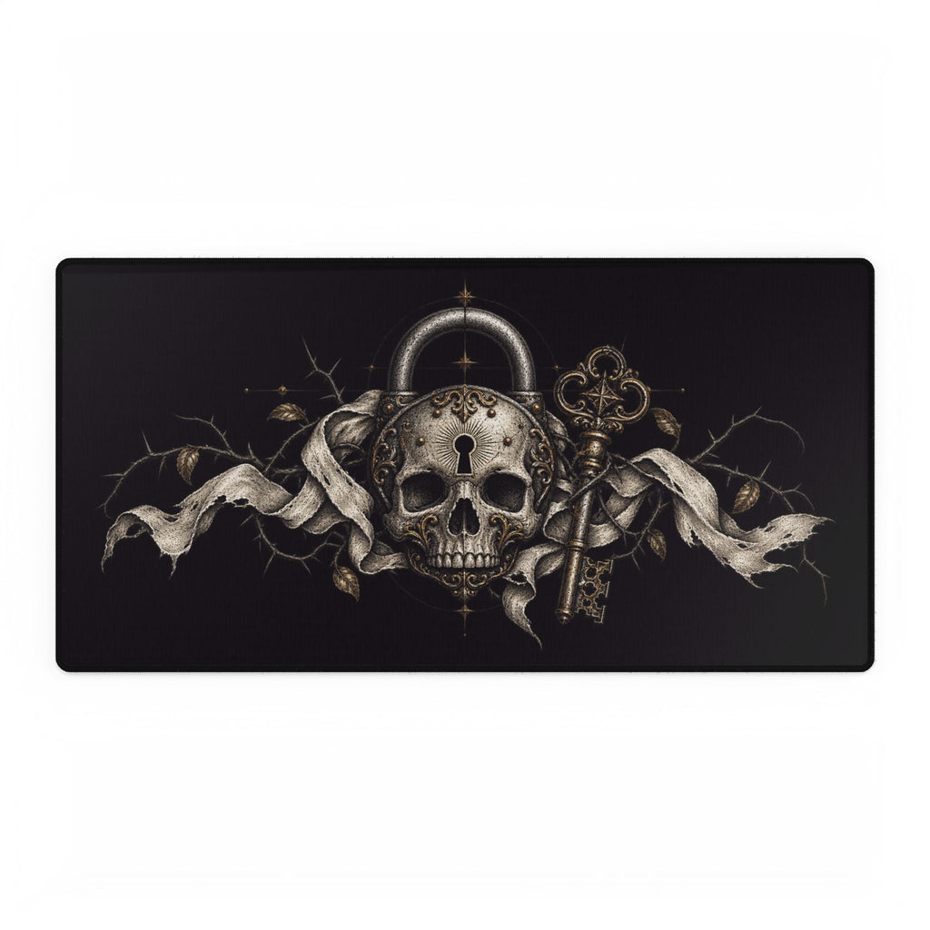 Mouse Mat | Skull Padlock & Antique Key | Gothic Relic Art Desk Pad