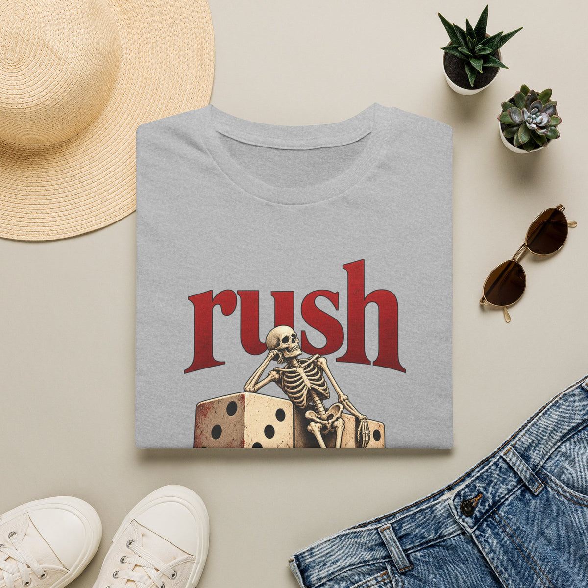 Rush | Roll the Bones | Dice Skeleton Prog Band T-Shirt