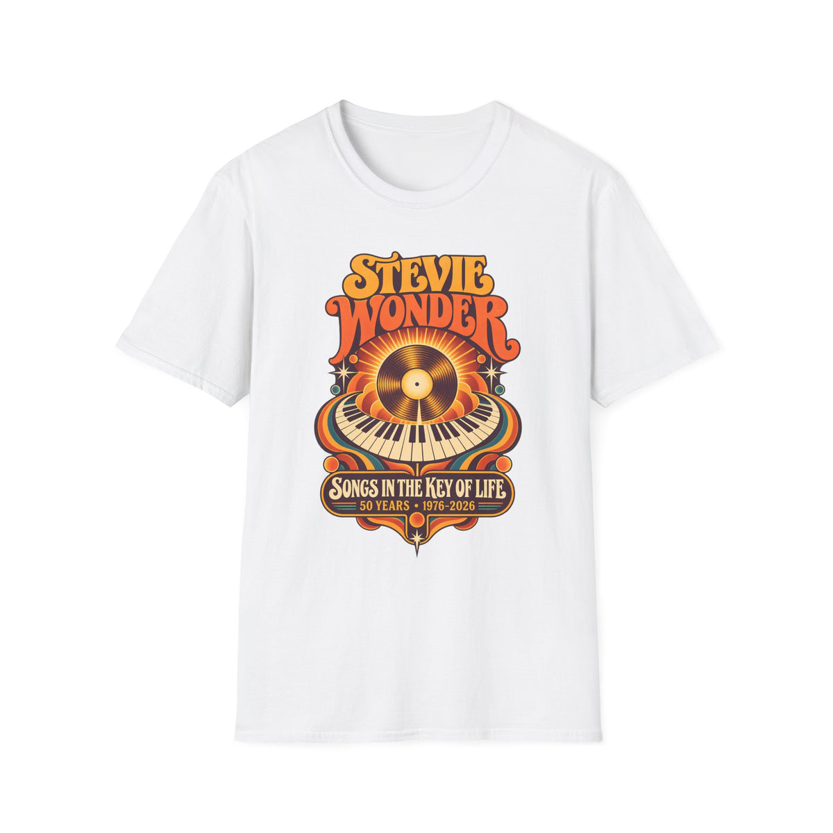 Stevie Wonder Retro Vinyl Tee - Songs In The Key Of Life Graphic T-Shirt