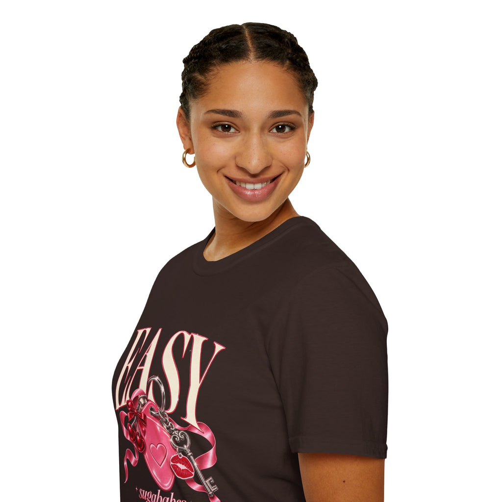 Sugababes | Easy Lockheart Pink Key & Heart Graphic T Shirt