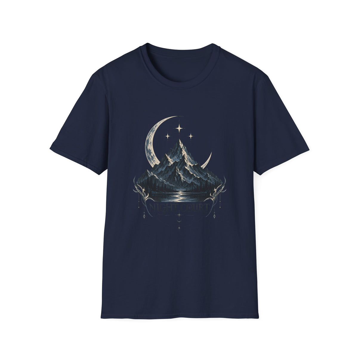 Night Court Mountain | ACOTAR Book Crescent Moon & Stars Graphic