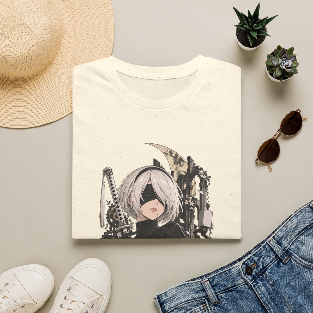 2B | Nier Automata | Anime Character Gothic T-Shirt