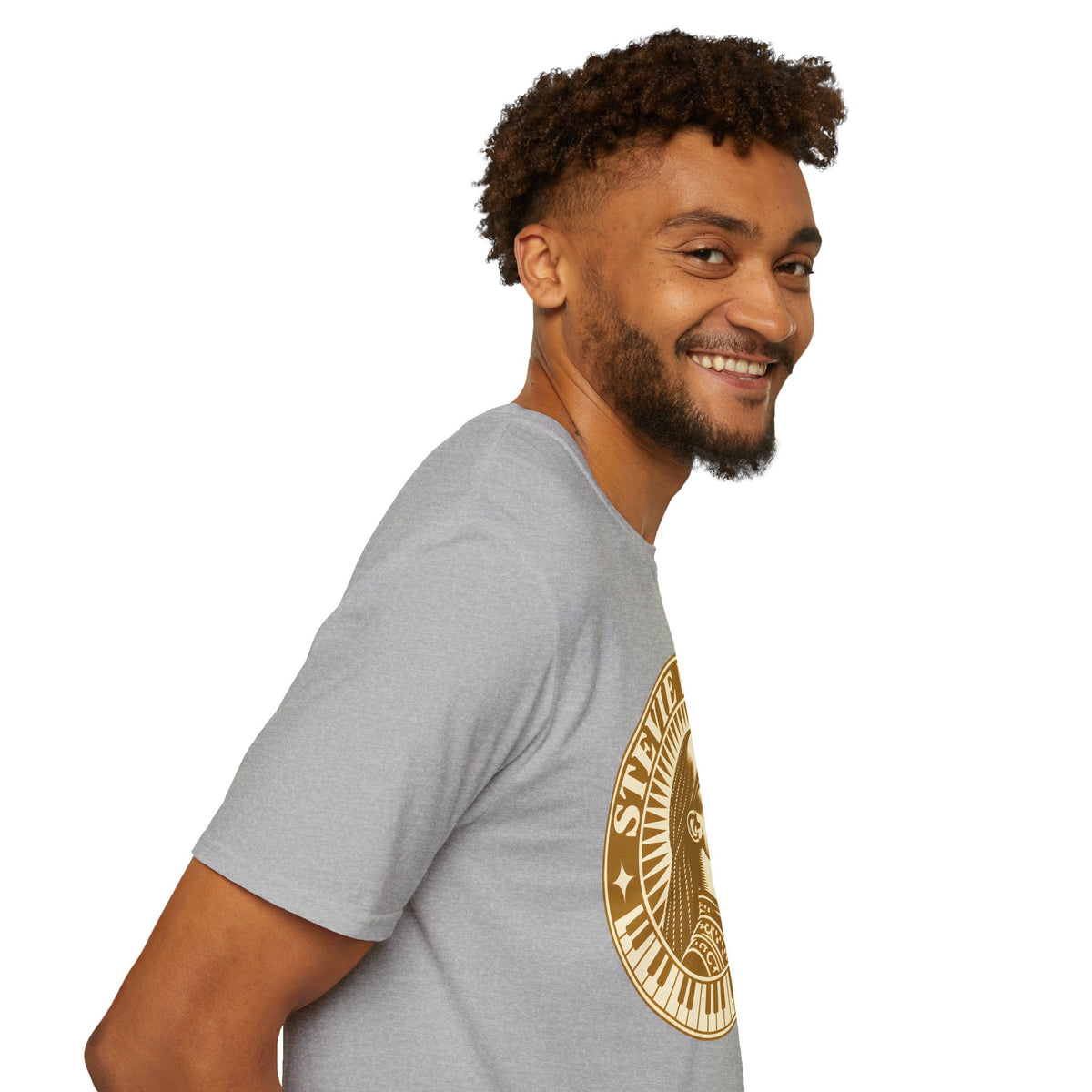 Stevie Wonder Graphic T-Shirt - Vintage Gold Portrait Tee