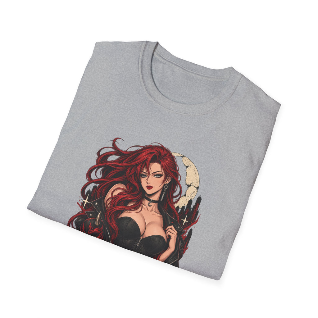 Crimson Dusk | Sexy Gothic Hannya Mask Pin up Woman T-Shirt