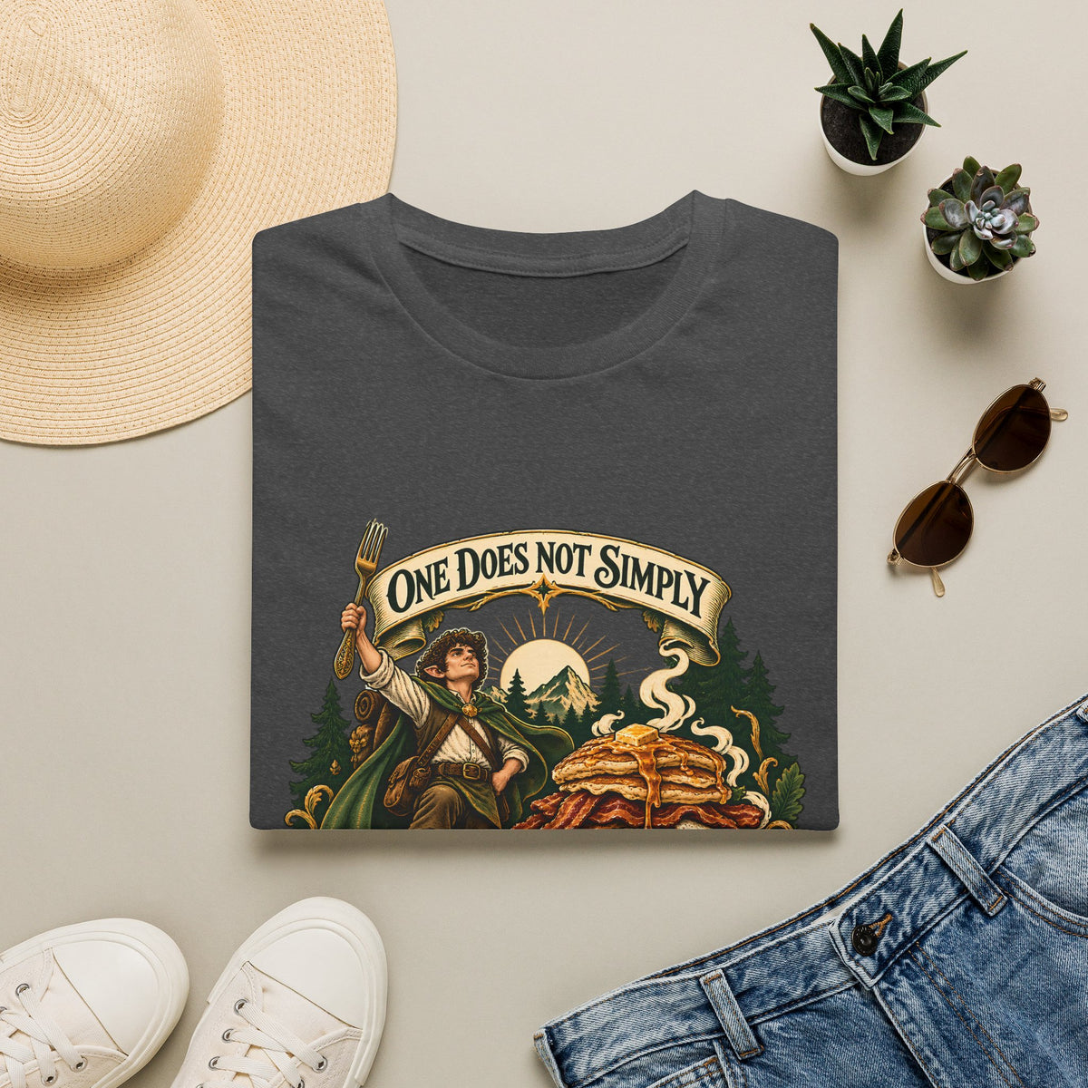 One Does Not Simply Skip Second Breakfast | Funny Hobbit Breakfast Graphic