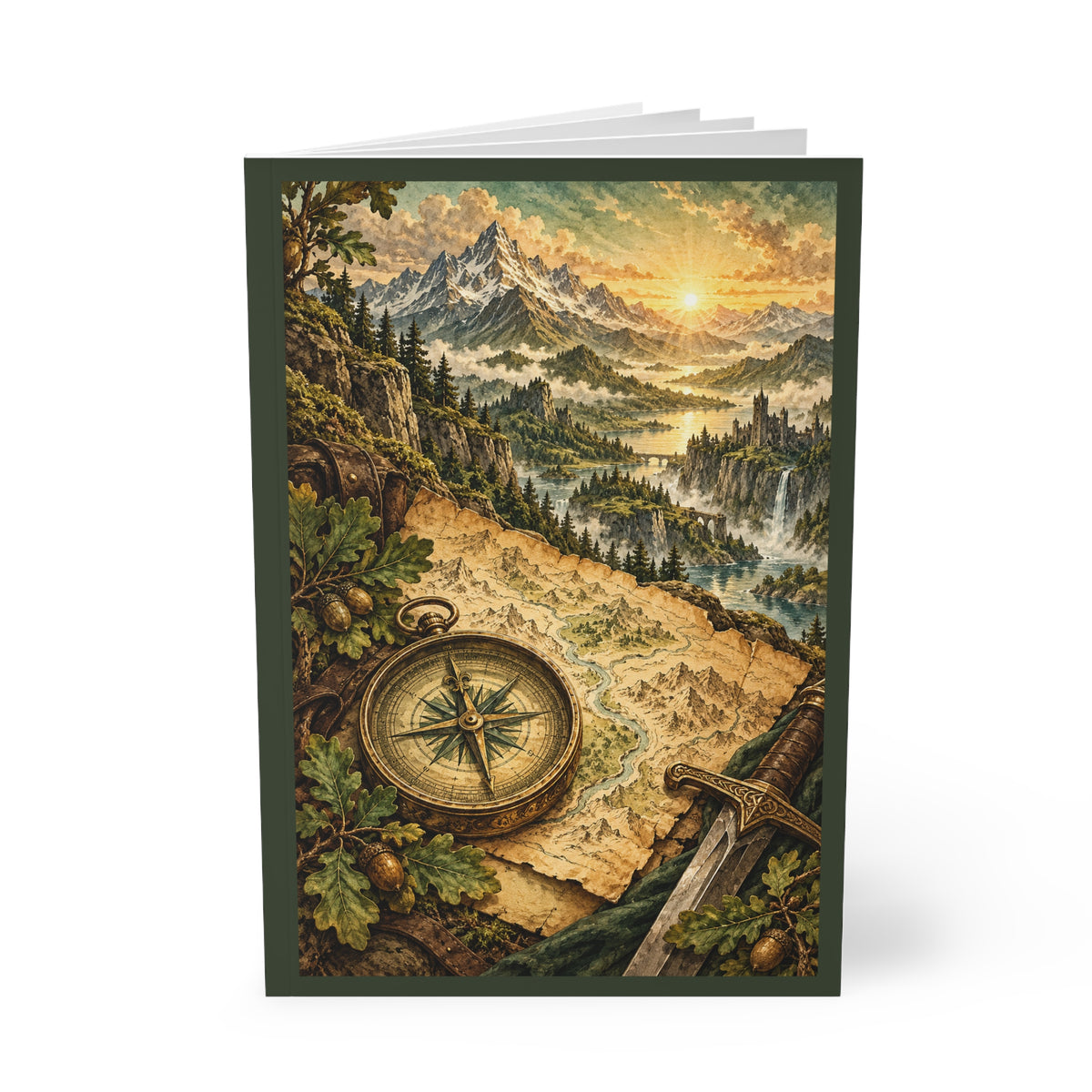 Fantasy Adventure A5 Lined Notebook Quest Journal Map Art 150 Pages