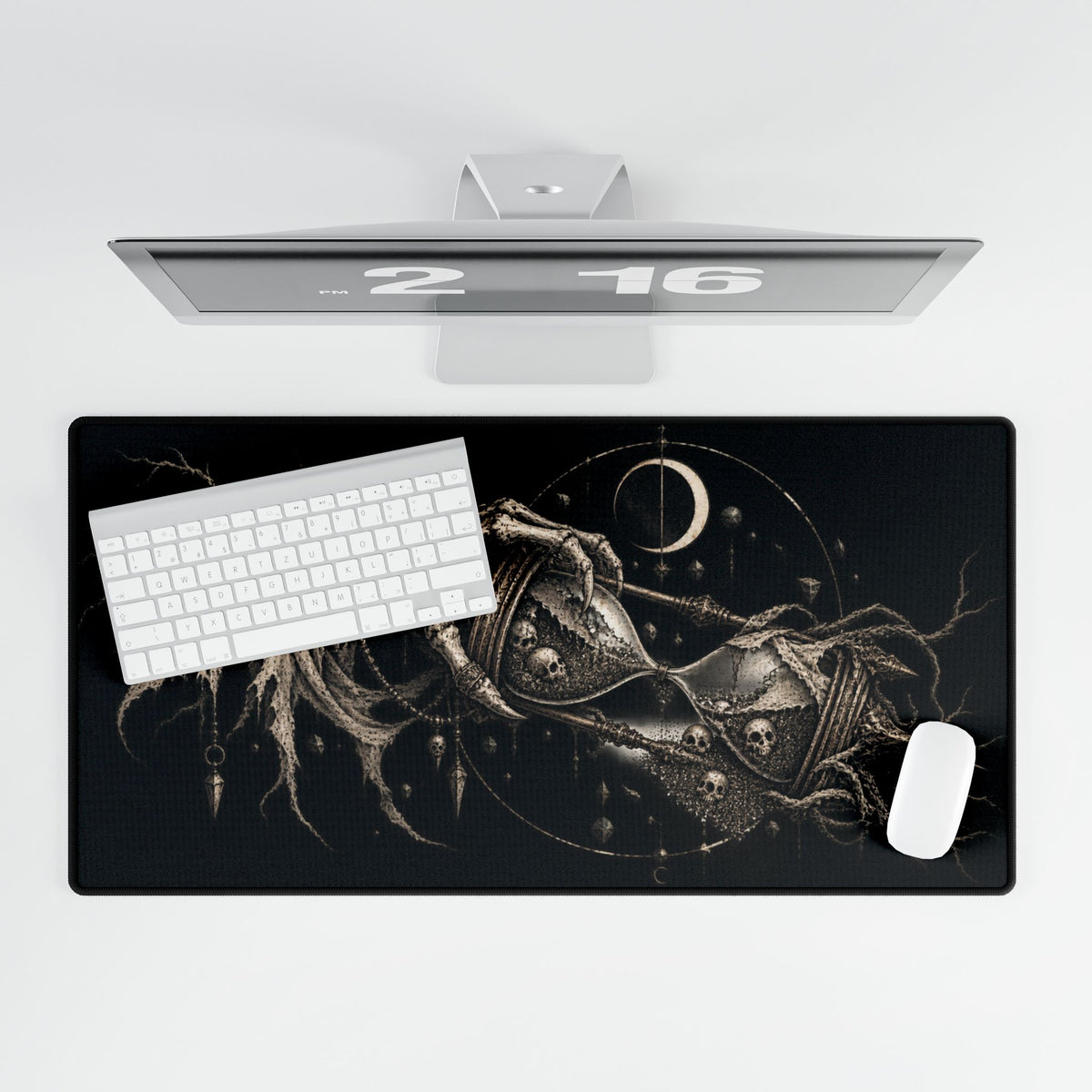 Gothic Moon Reaper Desk Mat | Dark Skull Gaming/Work Desk Pad
