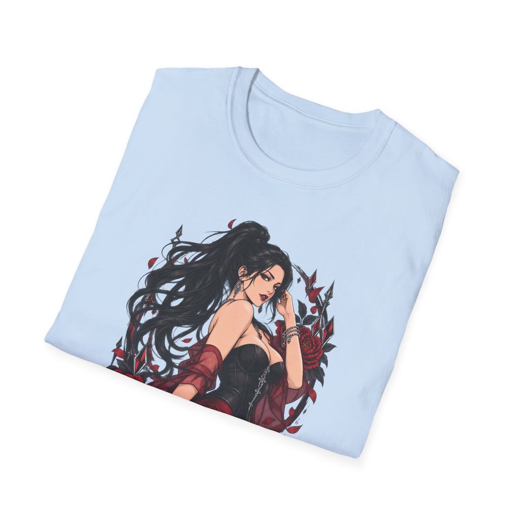 The Seducer | Sexy Black Haired Pony Tail Pin Up Girl Graphic Shirt