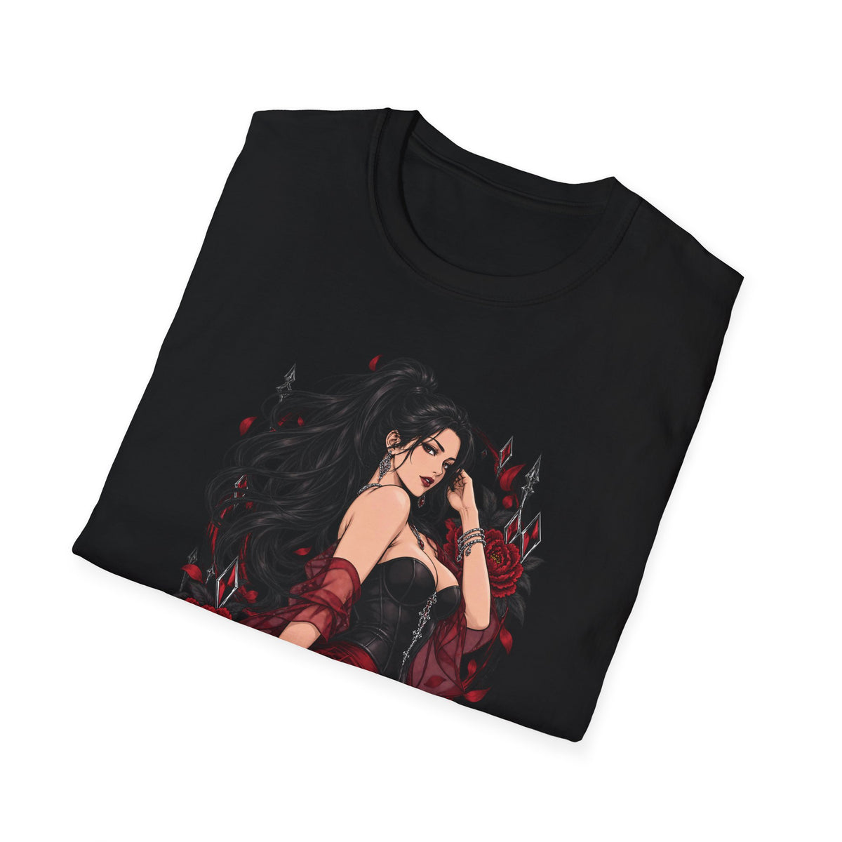 The Seducer | Sexy Black Haired Pony Tail Pin Up Girl Graphic Shirt