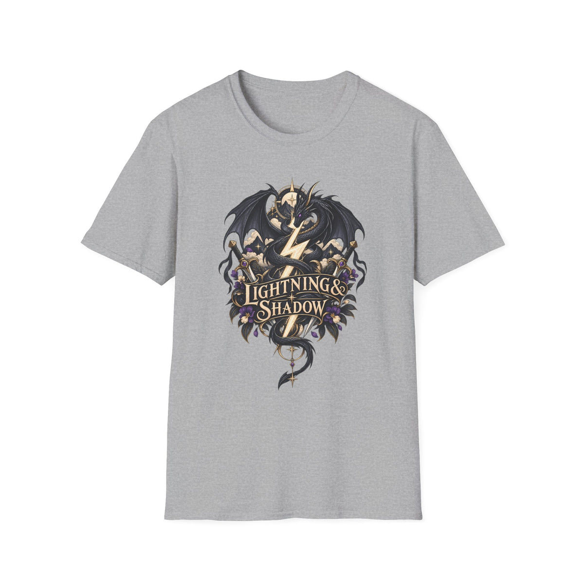 Lightning & Shadow | Onyx Storm Book Inspired Fantasy Dragon T-Shirt
