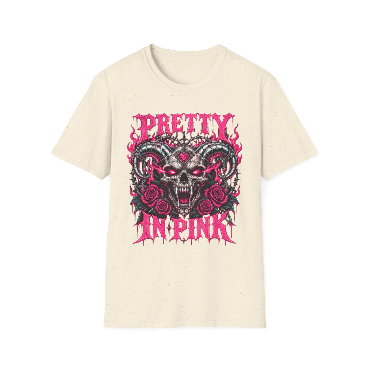 Pretty in Pink Skull | Gothic Rose Graphic Tee