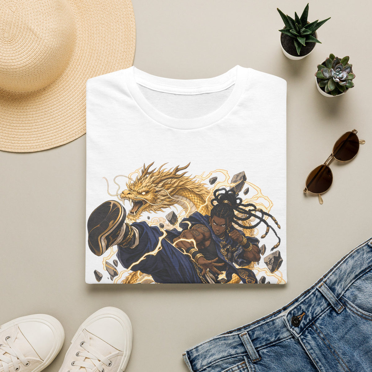 Golden Dragon | Ninja Dragon Kick | Martial Arts Warrior T Shirt