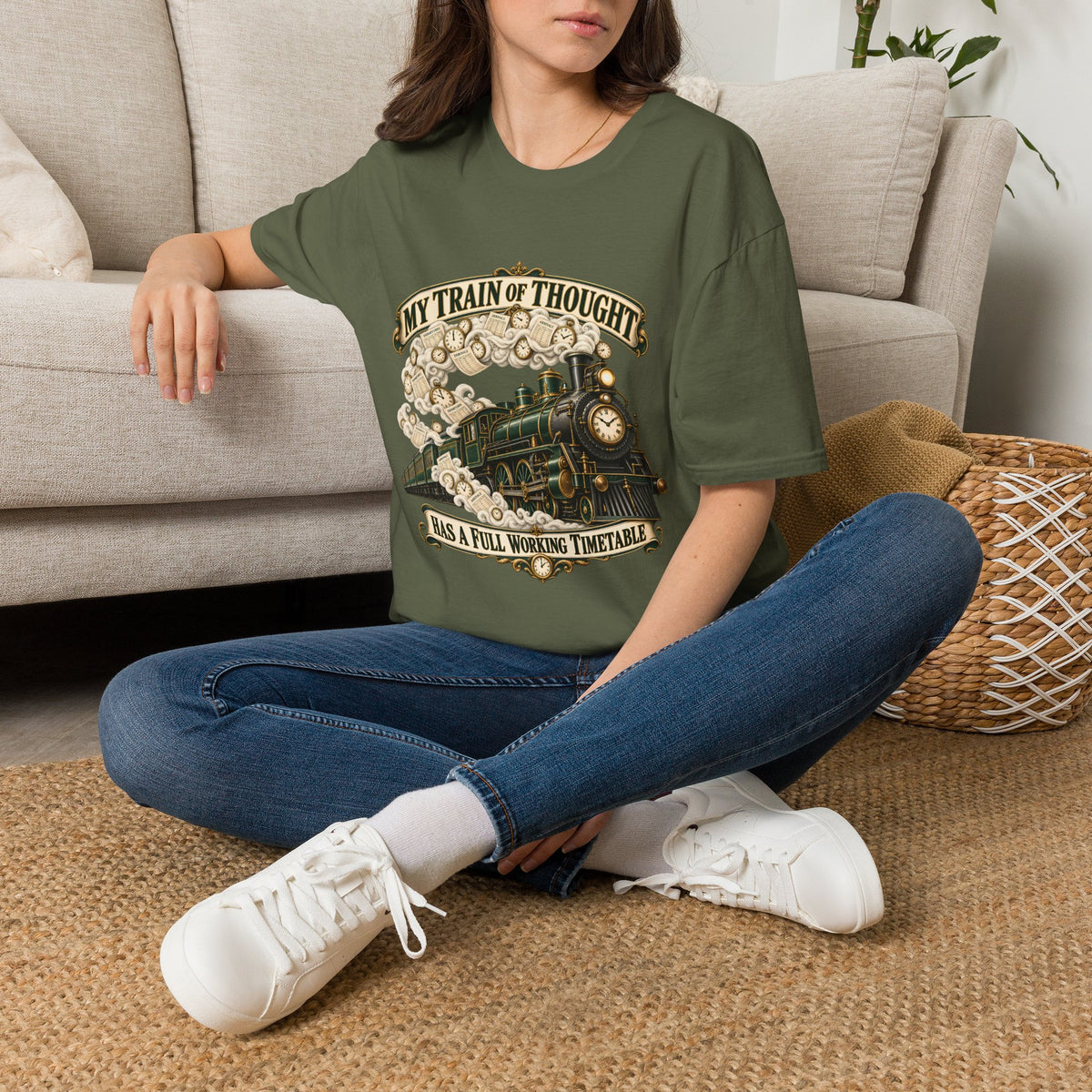 Train of Thought Vintage Steam Engine T-Shirt | My Train of Thought Has a Full Working Timetable