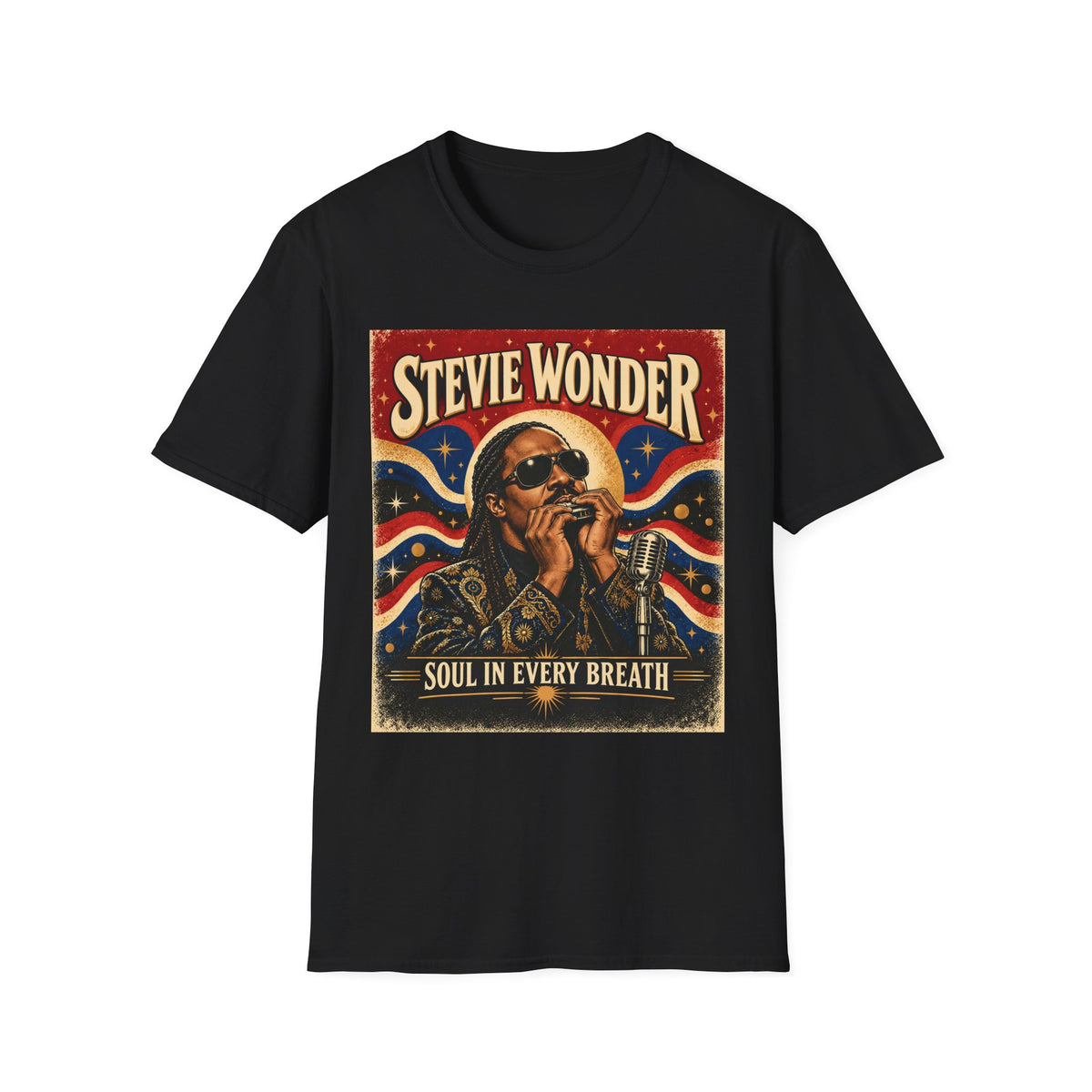 Retro Soul Singer Graphic T-Shirt — "Soul in Every Breath"