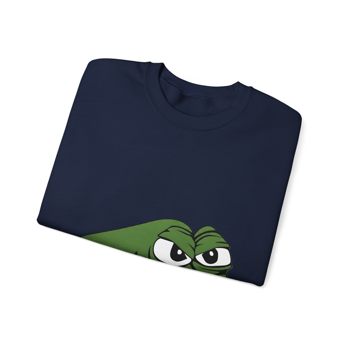 Pepe Meme Crewneck Sweatshirt — Grumpy Frog Graphic Pullover