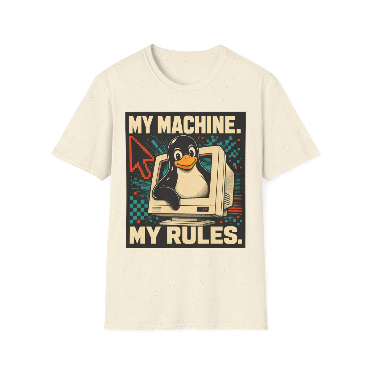 Retro Tux Penguin Tee — "My Machine, My Rules" Vintage Computer T-Shirt