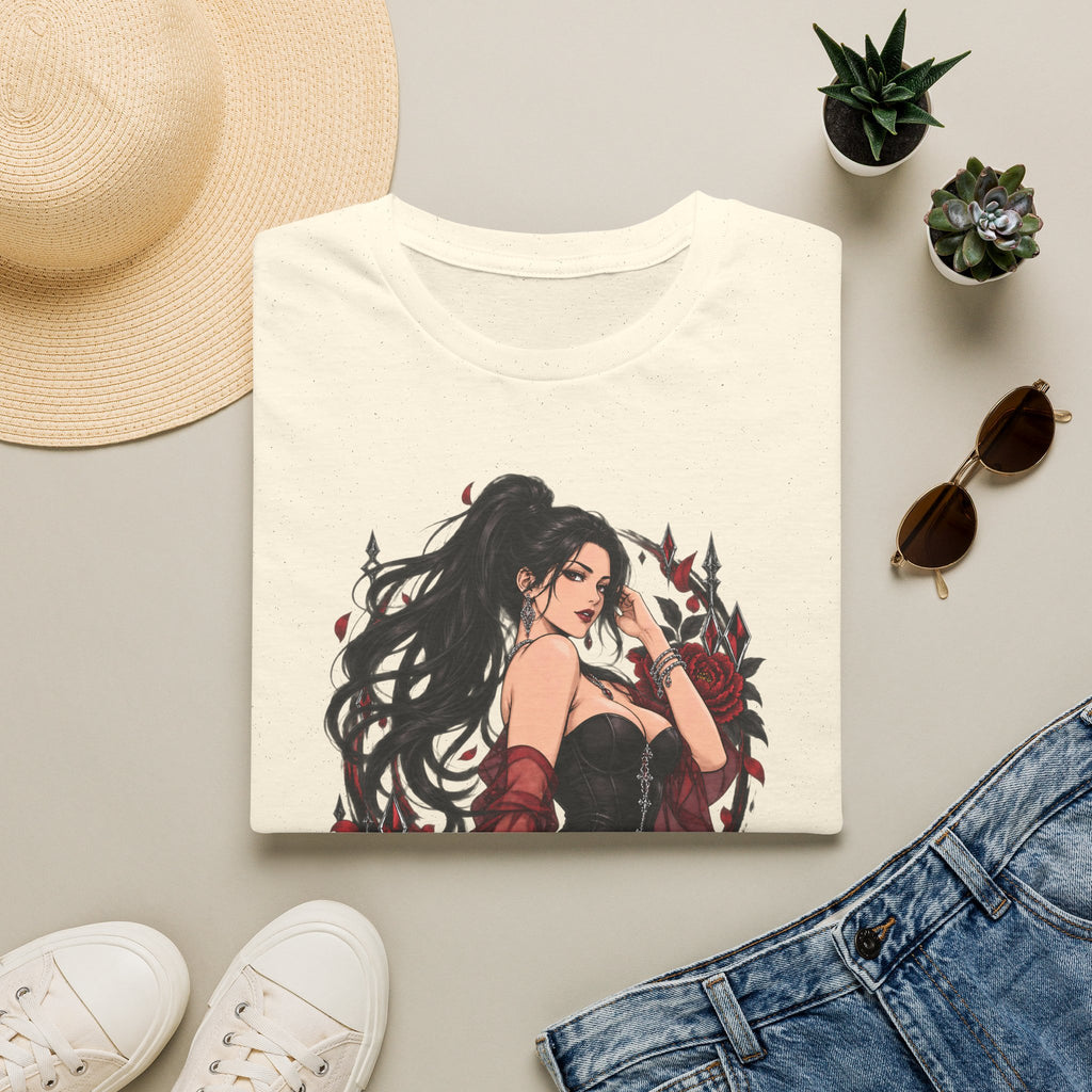 The Seducer | Sexy Black Haired Pony Tail Pin Up Girl Graphic Shirt