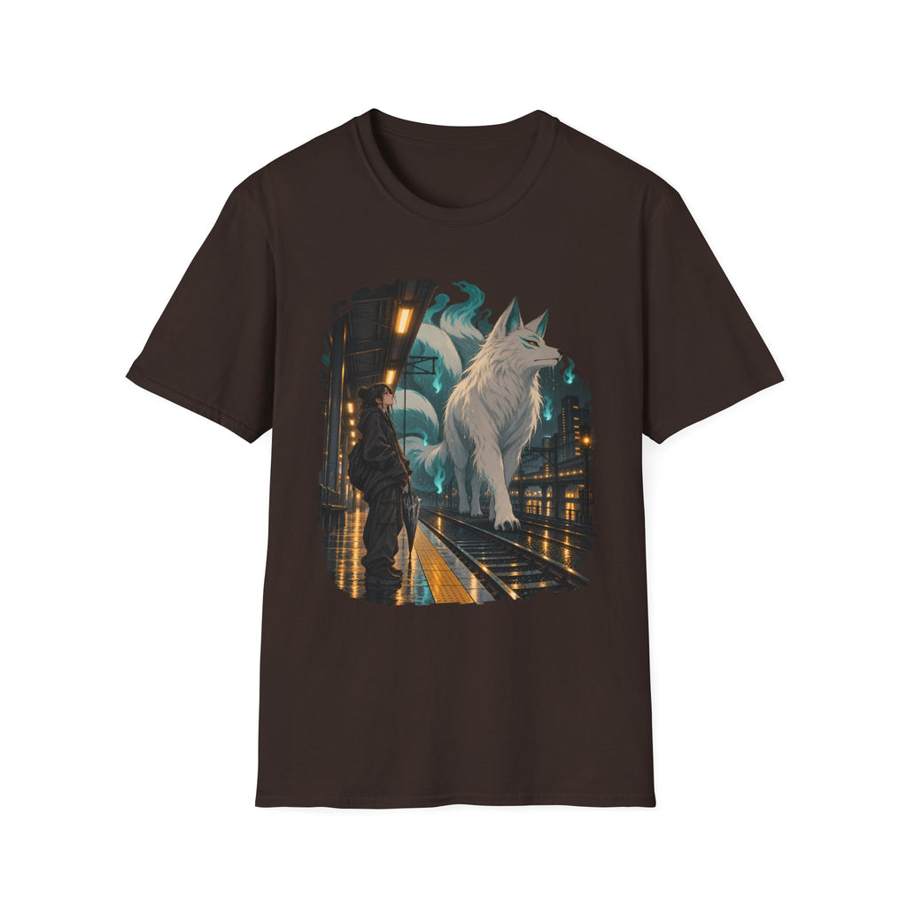 Wolf in the Rain | Last Train Home T-Shirt | Urban Nightscape Graphic Tee