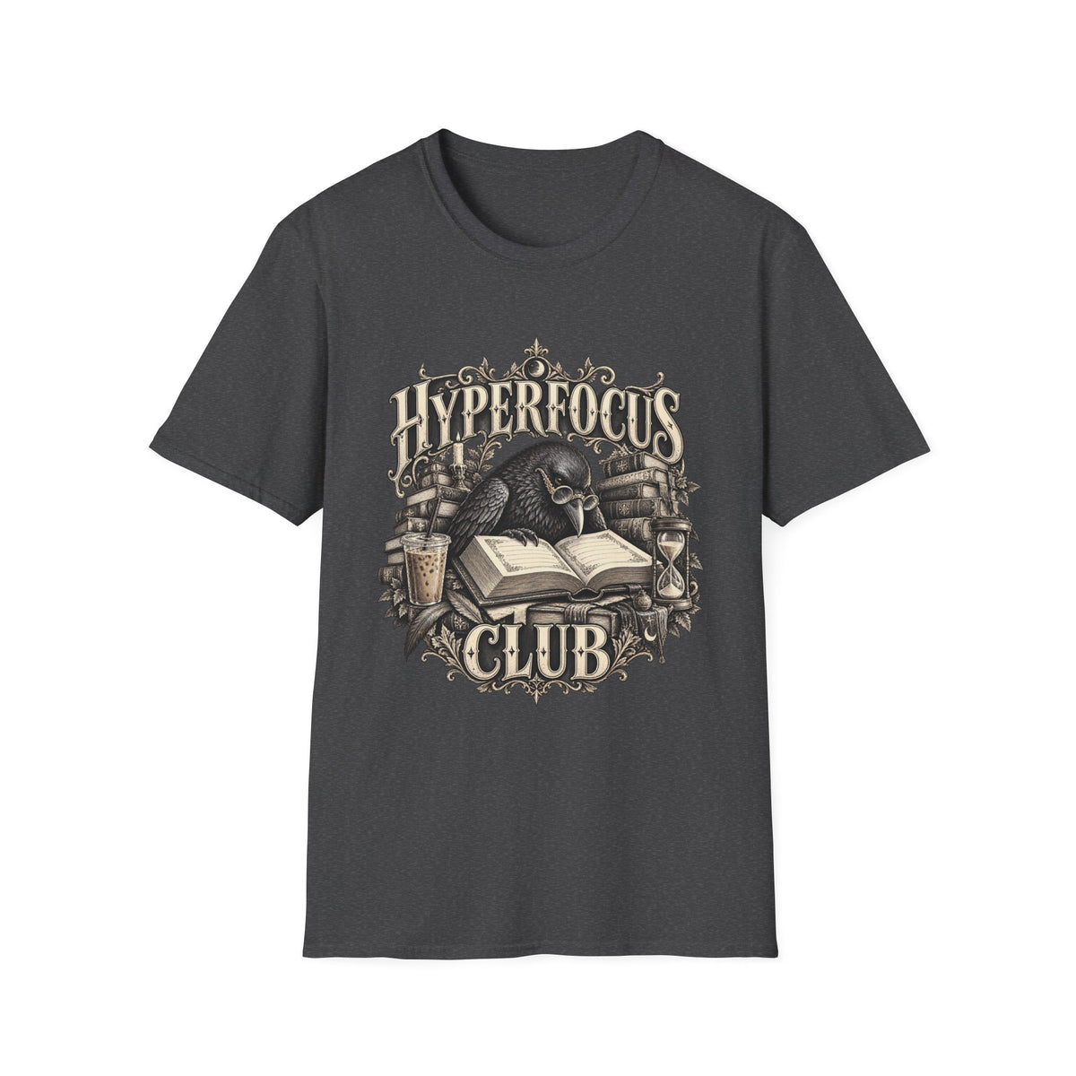 Hyperfocus Club | Gothic Skull & Book Study Shirt