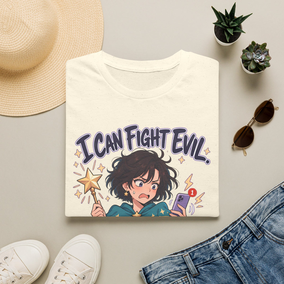 Working Witch | I Can Fight Evil, Please Just Email | Cute Anime T Shirt