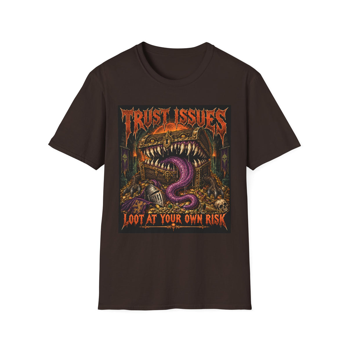Trust Issues T-Shirt — Gothic Monster Graphic Tee ("Trust Issues" text)