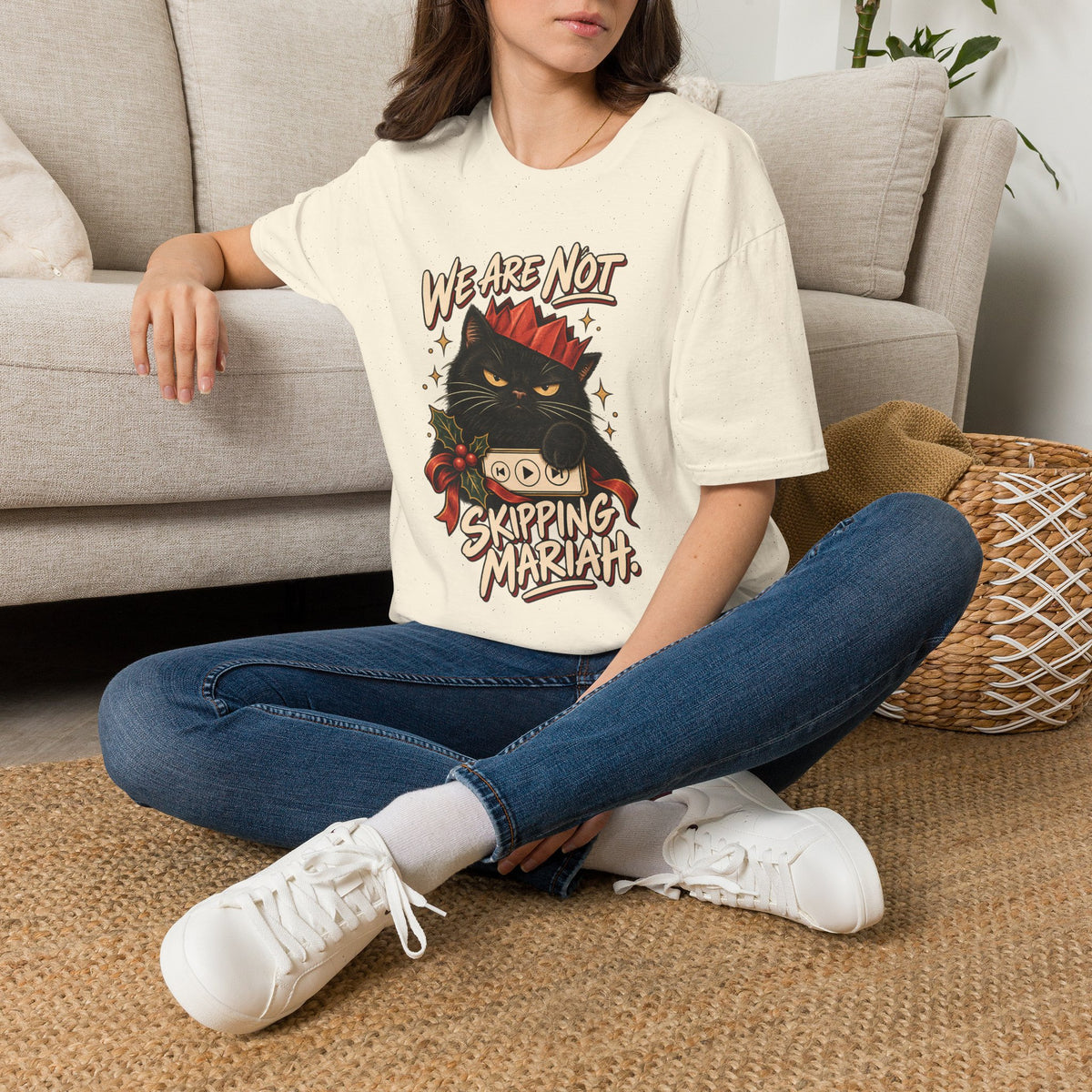 We Are Not Skipping Mariah | Mariah Carey Cat Fan Christmas Holiday Tee