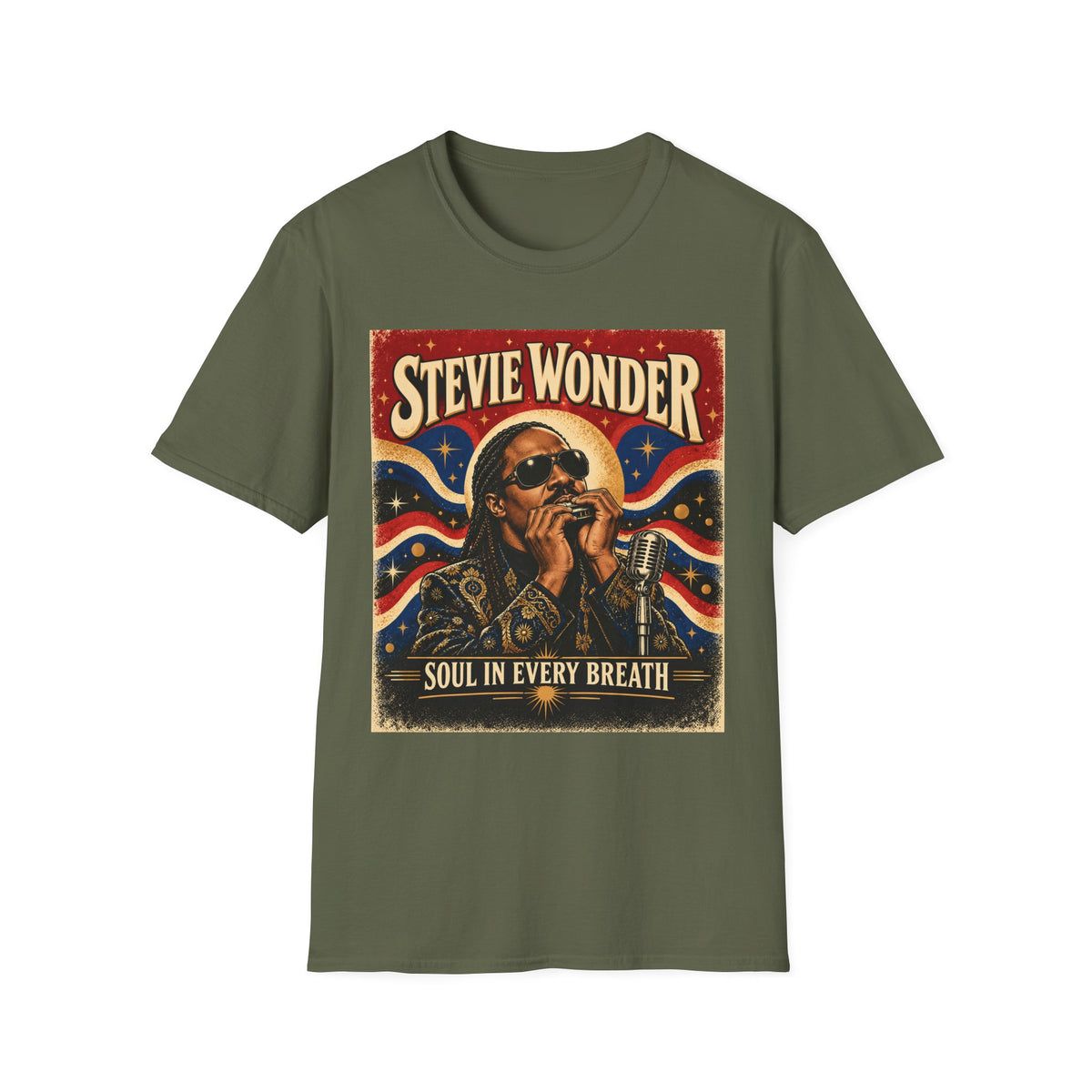 Retro Soul Singer Graphic T-Shirt — "Soul in Every Breath"