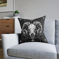 Ram Horned Skull Gothic Geometric Cushion | Decorative Sofa Pillow