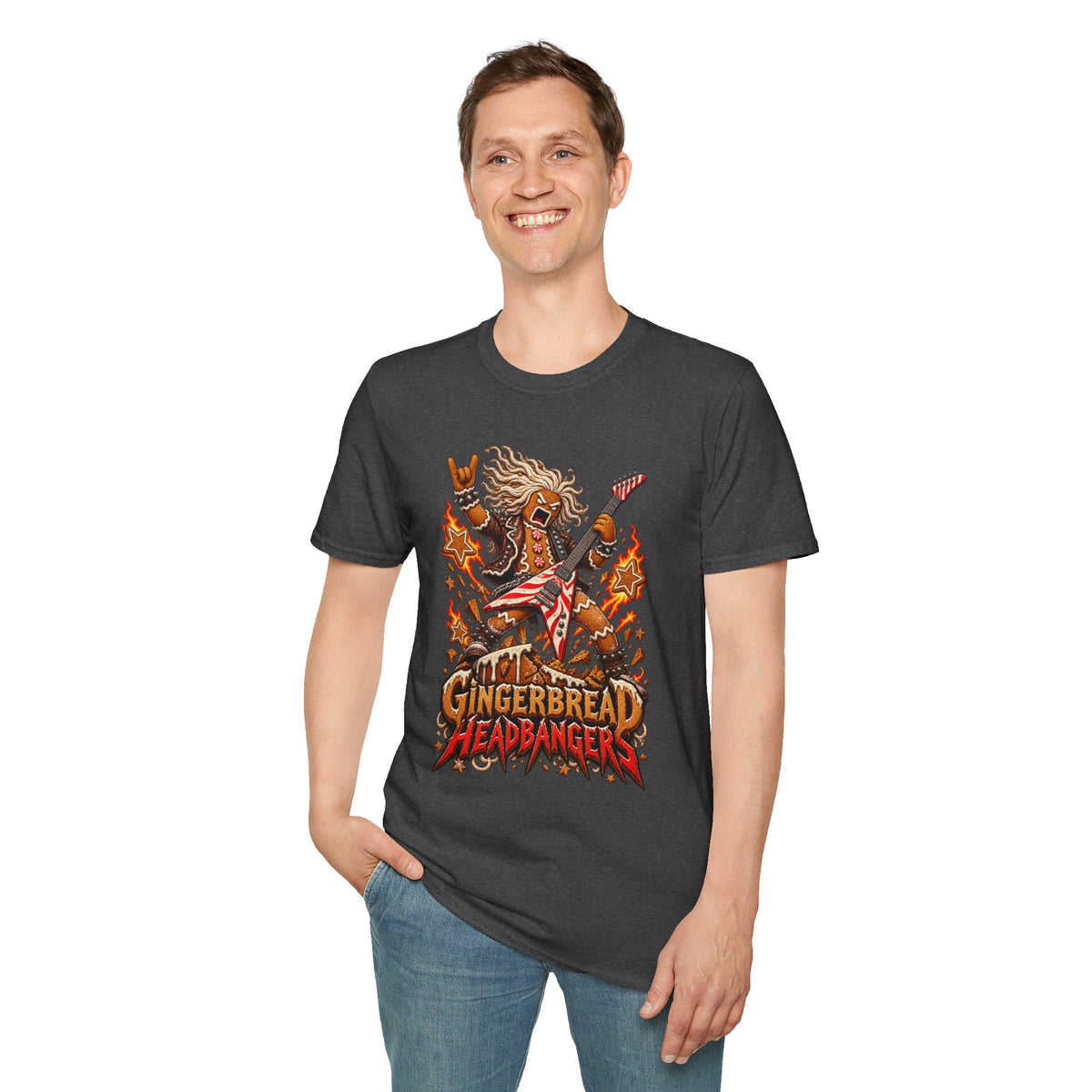 Gingerbread Headbangers | Christmas Funny Rock T-Shirt