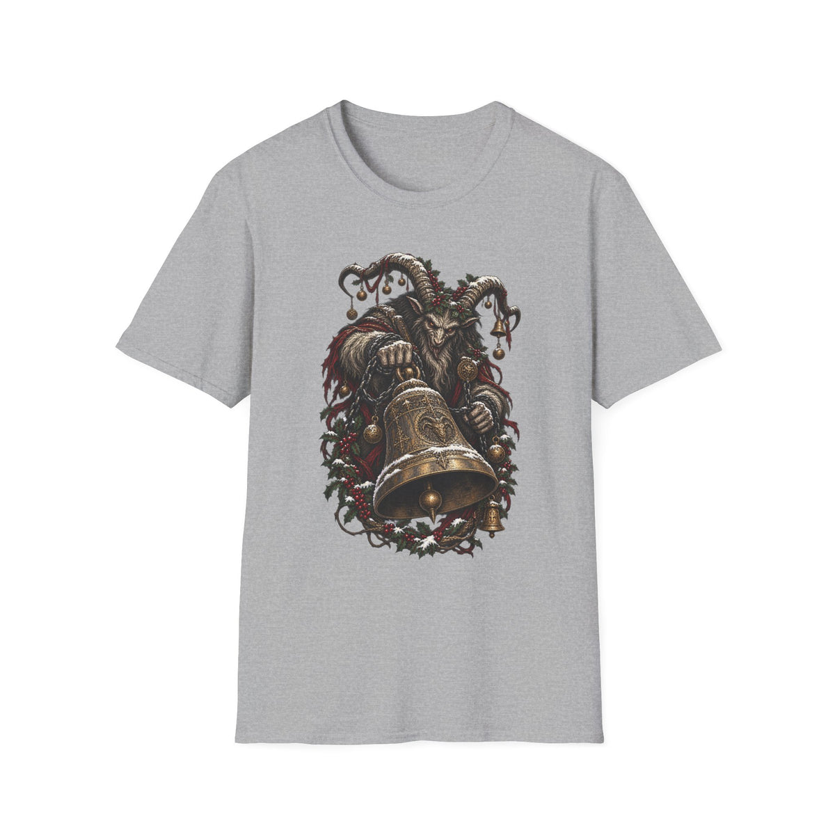 Krampus with Bell | Dark Christmas Demon T-Shirt