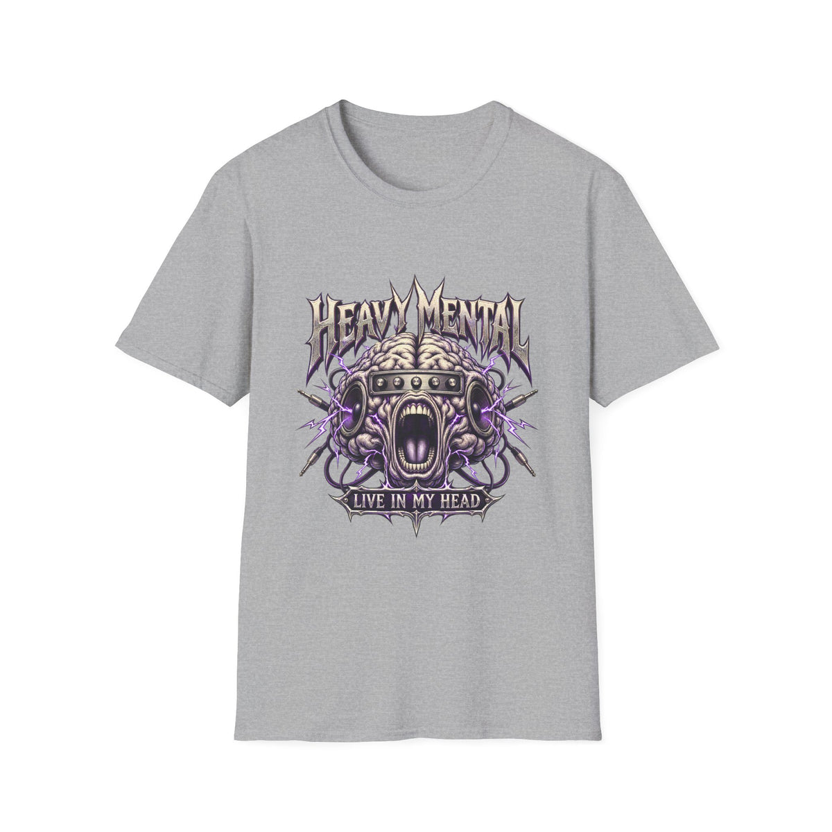 Heavy Mental T-Shirt | Live In My Head' Metal Graphic Tee