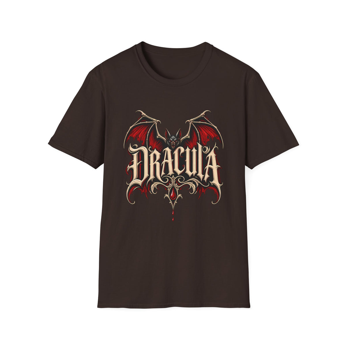 Dracula Bat Graphic T-Shirt | Gothic Vampire Logo Tee