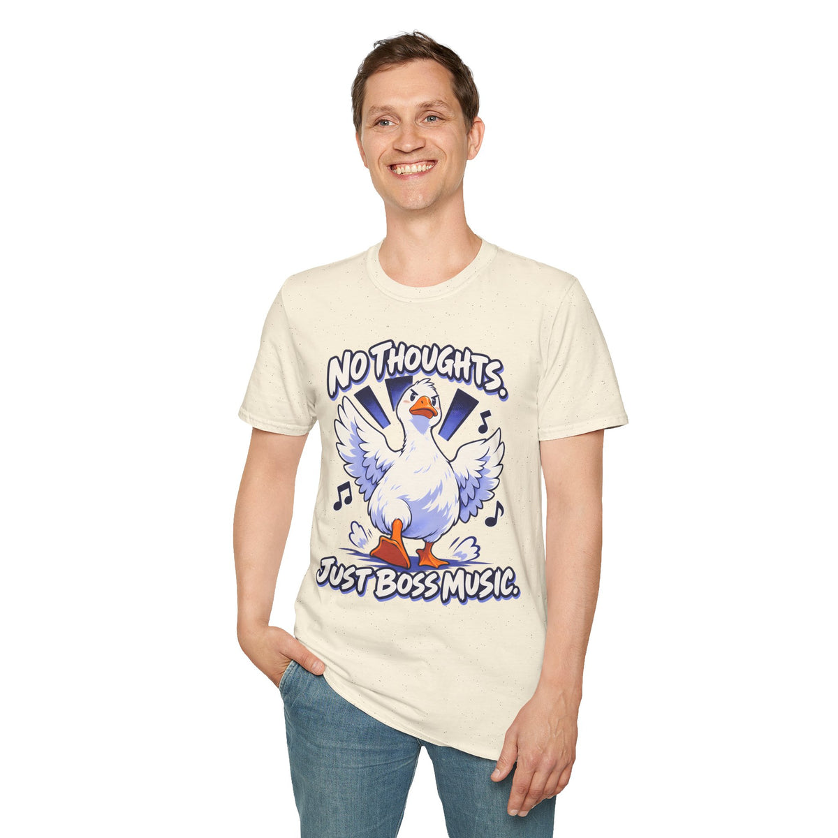Cute Goose | No Thoughts, Just Boss Music T Shirt