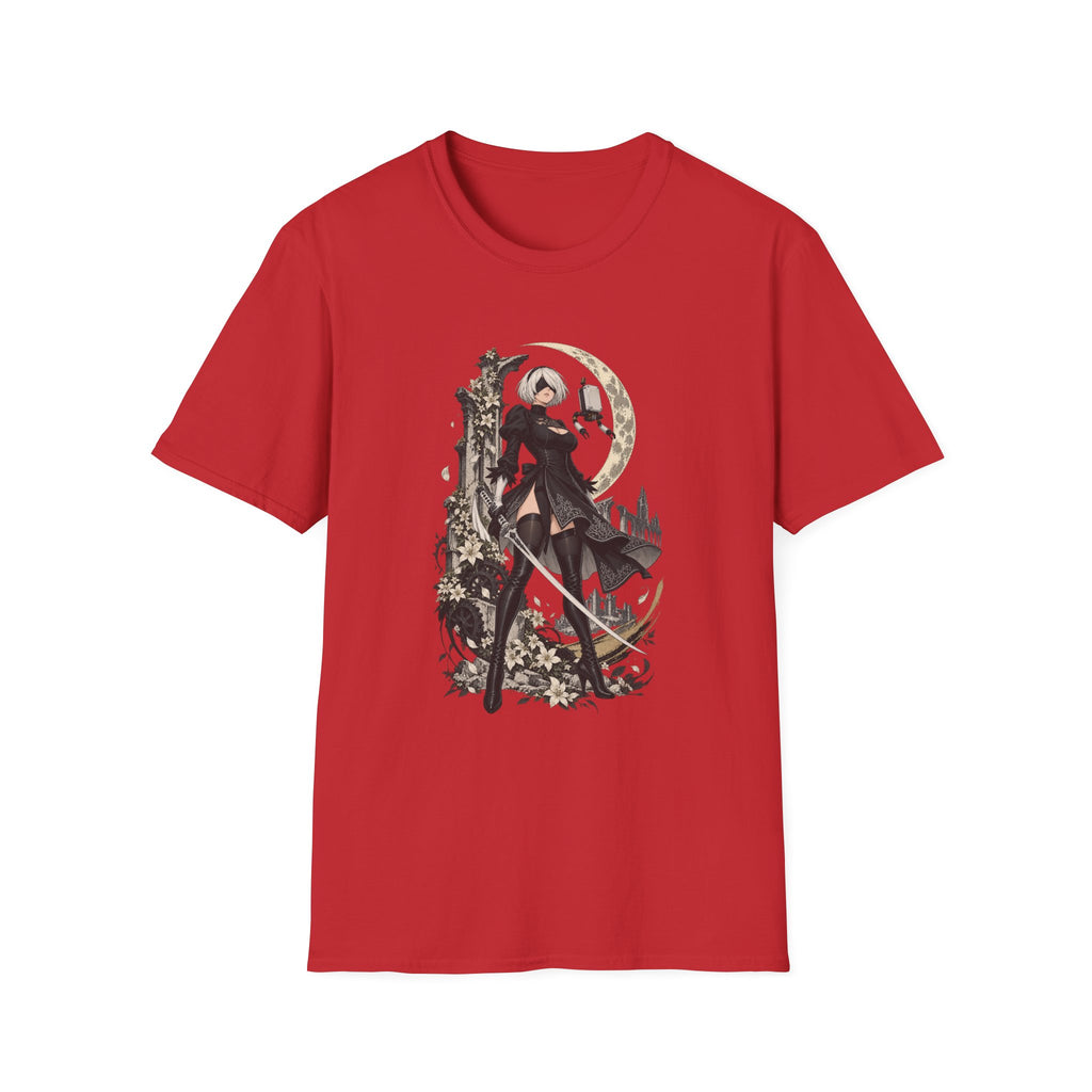 2B | Nie: Automata | Anime Gothic Warrior Moonlight Pin Up T-Shirt