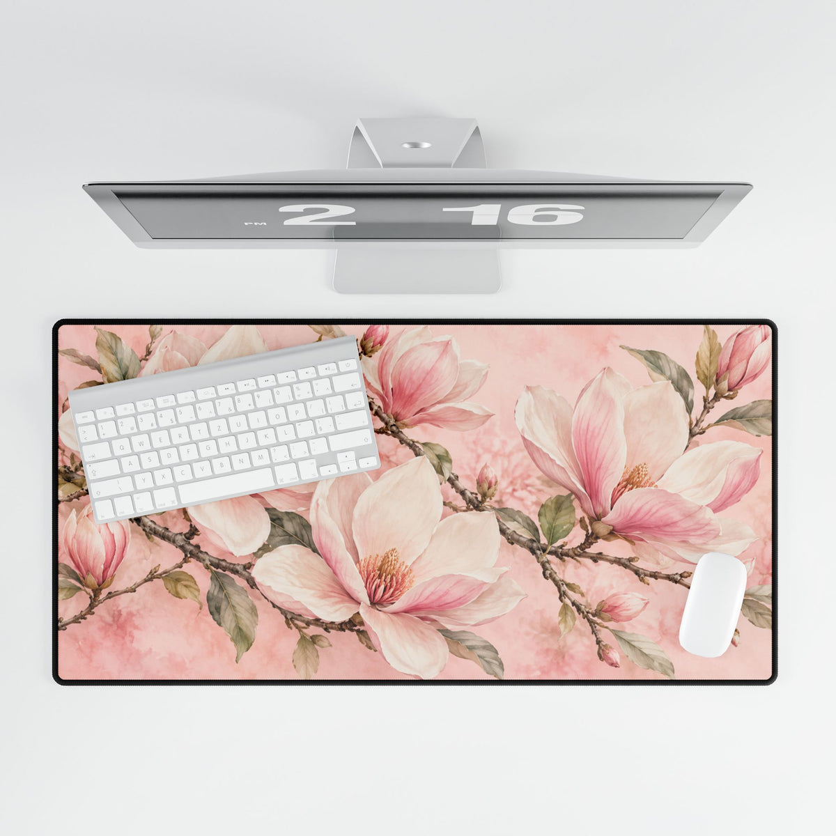 Soft Pink Magnolia Flowers Botanical Wall Art | Pastel Floral Design