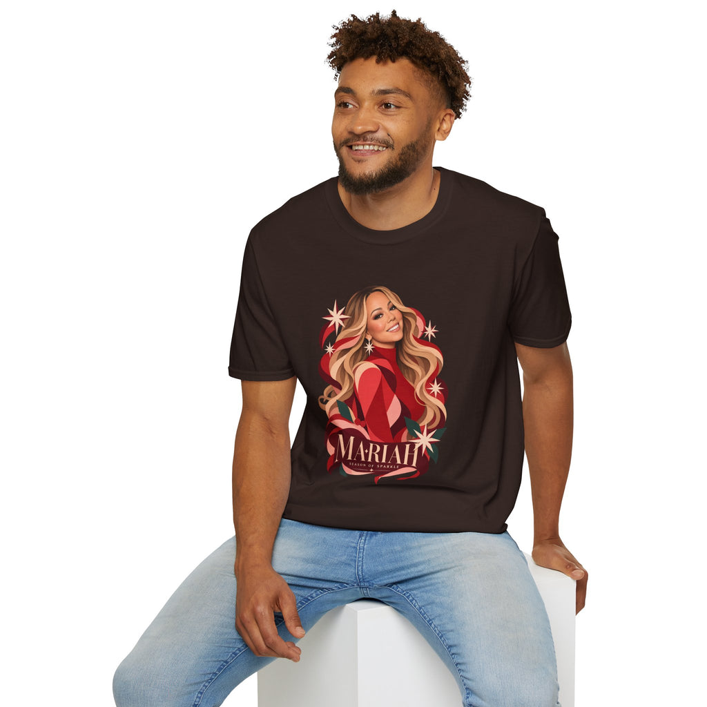 Mariah Carey | Holiday Diva Graphic Tee | Retro Red Star Portrait