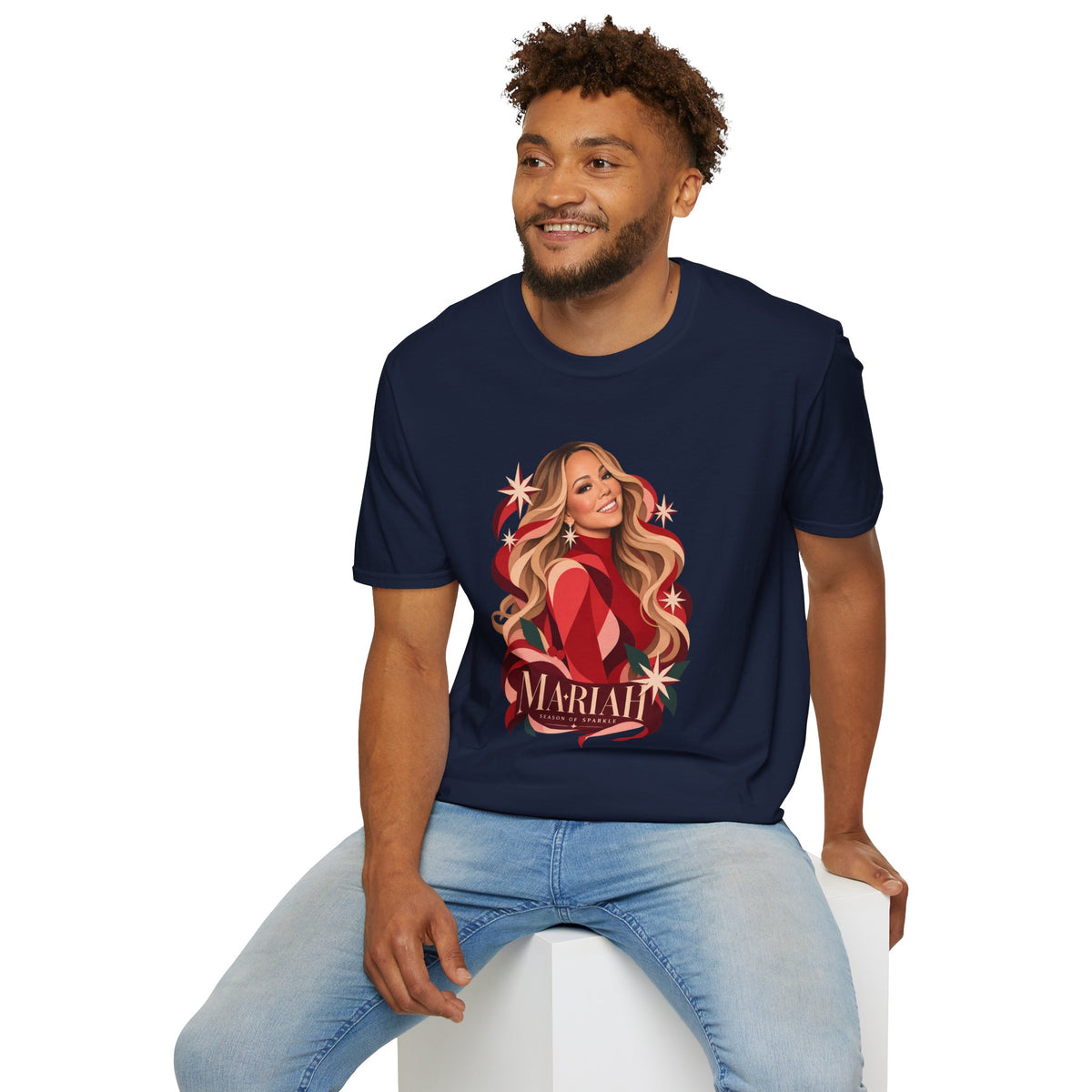 Mariah Carey | Holiday Diva Graphic Tee | Retro Red Star Portrait