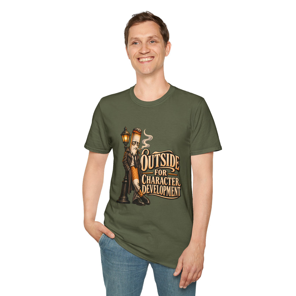 Outside for Character Development | Humorous Vintage Cigarette Graphic
