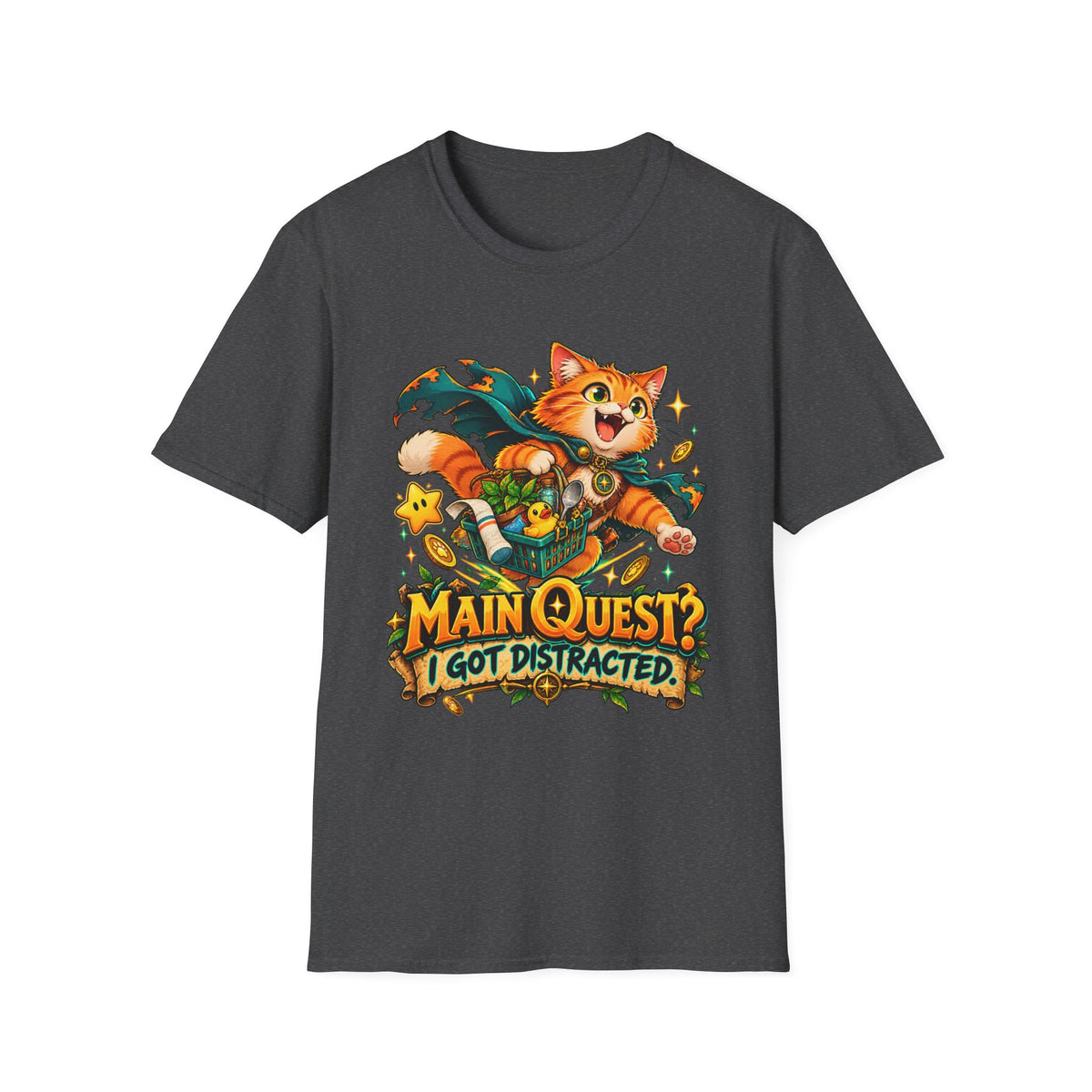 Main Quest? I Got Distracted | Funny Gaming Cat Tee