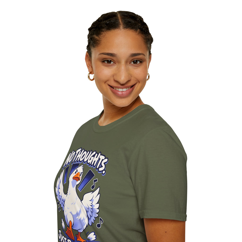 Cute Goose | No Thoughts, Just Boss Music T Shirt