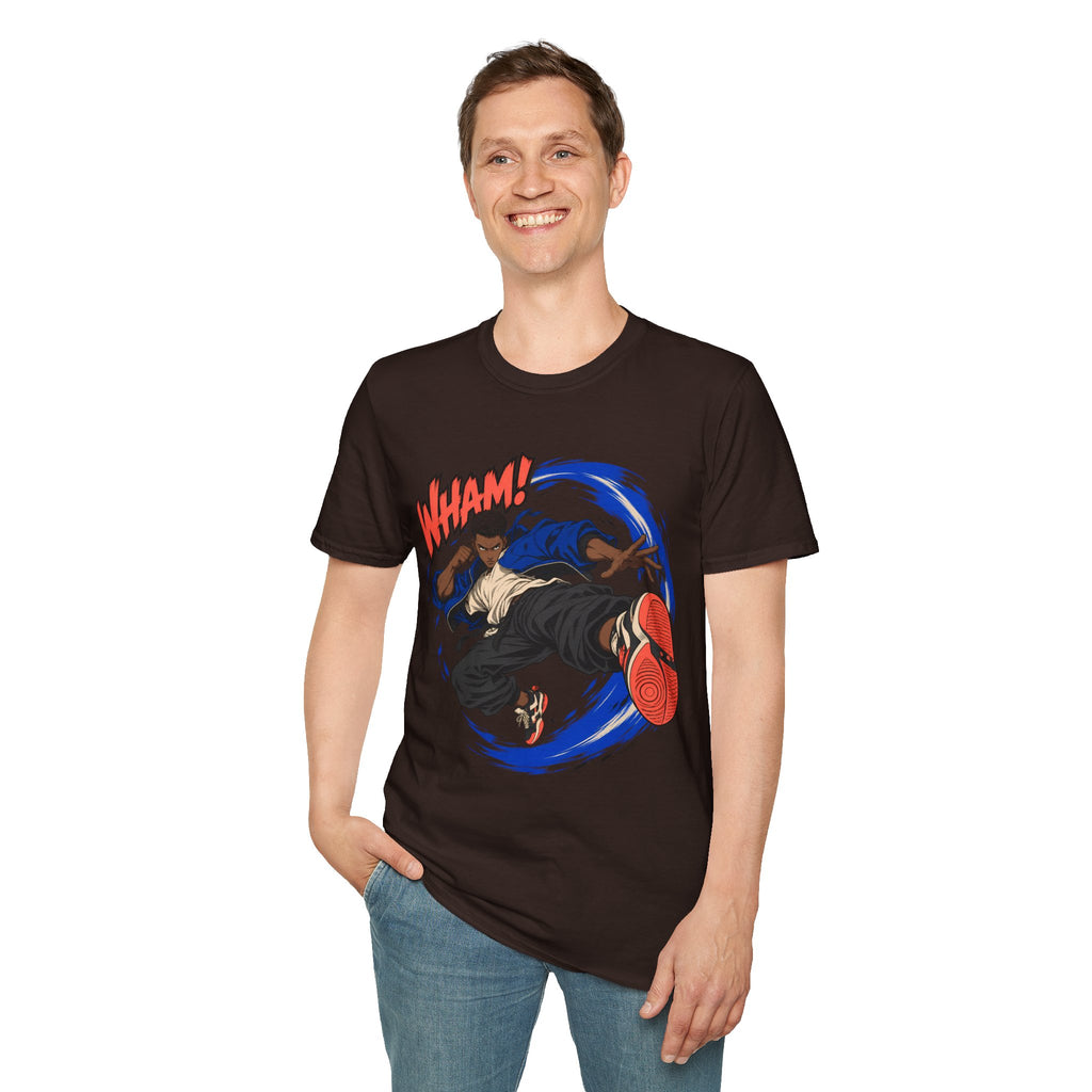 WHAM! | Anime Cartoon Ninja Kick Graphic T Shirt