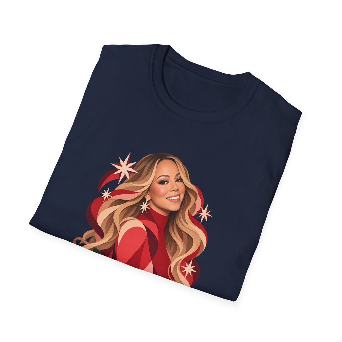 Mariah Carey | Holiday Diva Graphic Tee | Retro Red Star Portrait