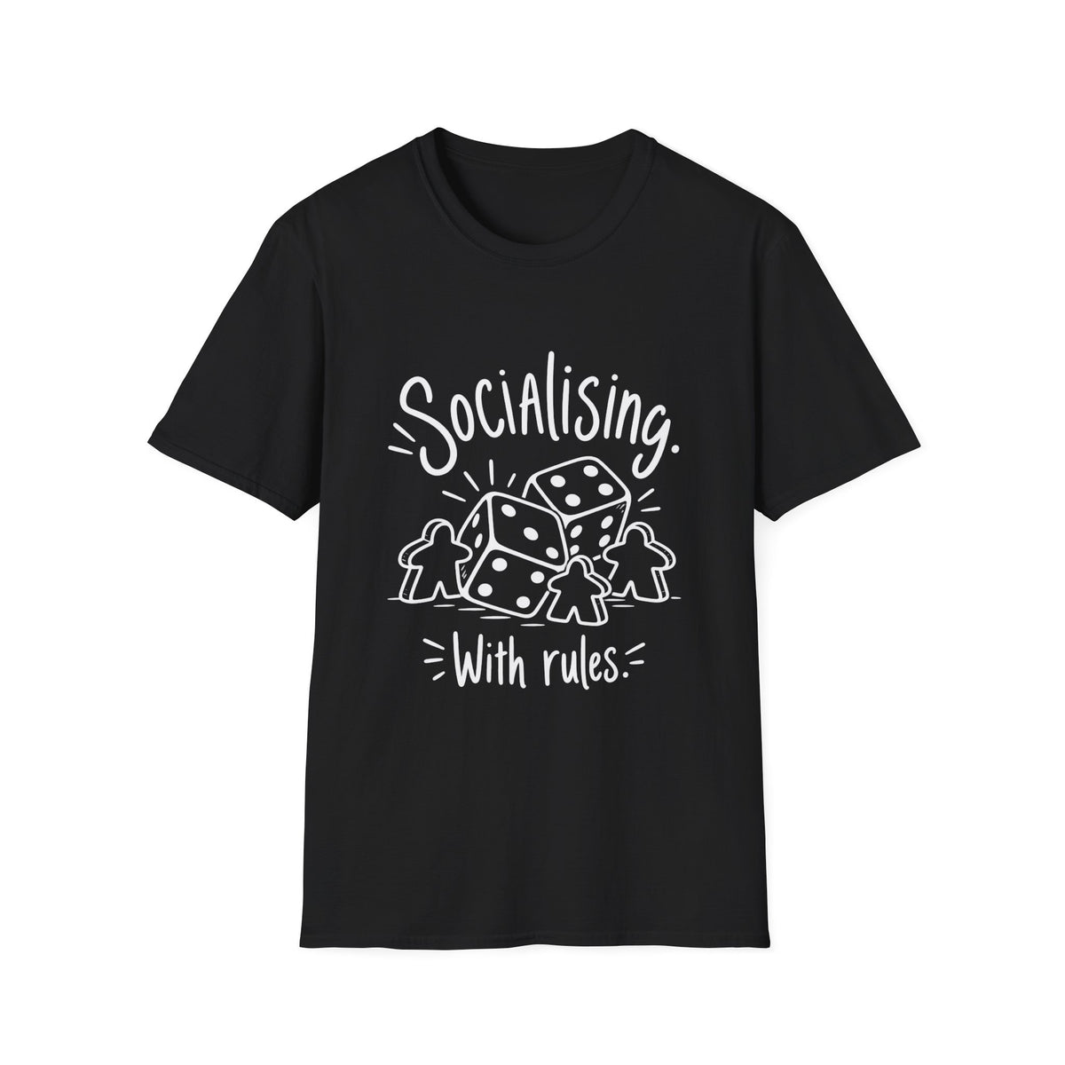 Board Gamer Gift | Dice Gamer Gift | Socialising With Rules | Graphic Tee