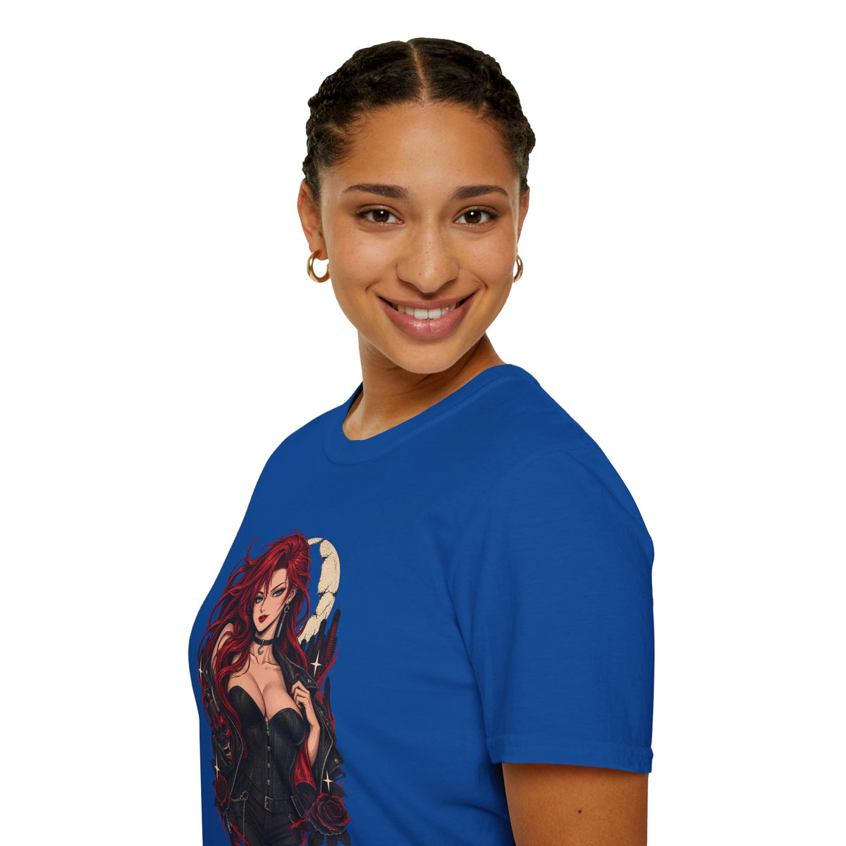 Crimson Dusk | Sexy Gothic Hannya Mask Pin up Woman T-Shirt